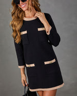 Isabel Knit Contrast Trim Mini Dress