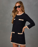 Isabel Knit Contrast Trim Mini Dress