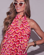 Celia Abstract Halter Maxi Dress