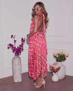 Celia Abstract Halter Maxi Dress