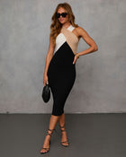 Moriah Halter Colorblock Midi Dress
