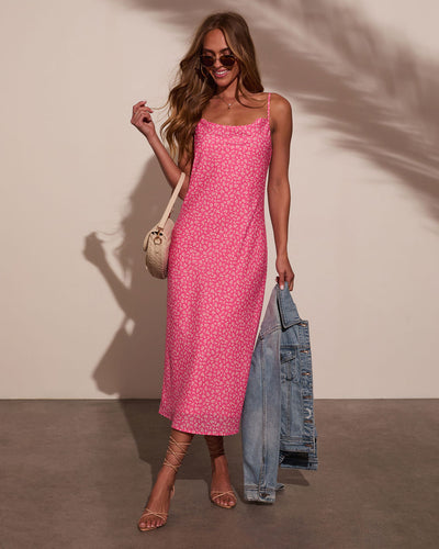open lace back dress Soft Glow Slip Abstract Polka Dot Maxi Dress – VICI