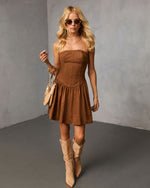 Eastport Suede Fit And Flare Mini Dress