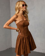 Eastport Suede Fit And Flare Mini Dress