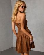 Eastport Suede Fit And Flare Mini Dress