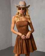 Eastport Suede Fit And Flare Mini Dress