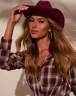 Wine % Canyon Sunset Structured Cowboy Hat-13