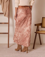 Rogue Bloom Satin Jacquard Printed Maxi Skirt