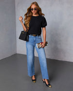 Black % Livia Puff Sleeve Knit Sweater Top-1