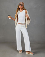 Lounge Society Ribbed Trim Crop Tank Top