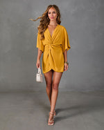 Evening Ensemble Twist Front Mini Dress