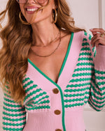 Light Breeze Knit Striped Cropped Cardigan