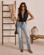 Fellie Front Tie Hem Tank