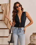 Fellie Front Tie Hem Tank