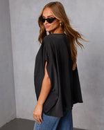 Black % Mallena Slit Sleeve Top-4