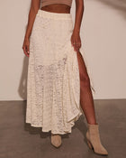 Cream % Sundrenched Lace Maxi Skirt-1