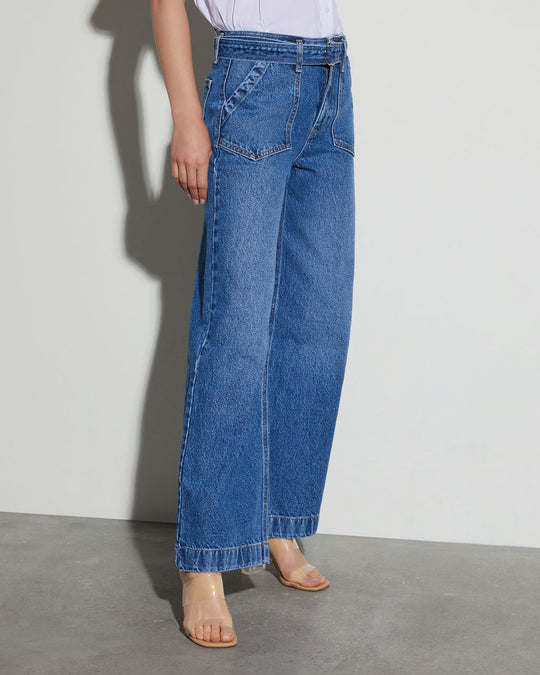 Jenny Belted High Rise Wide Leg Jeans