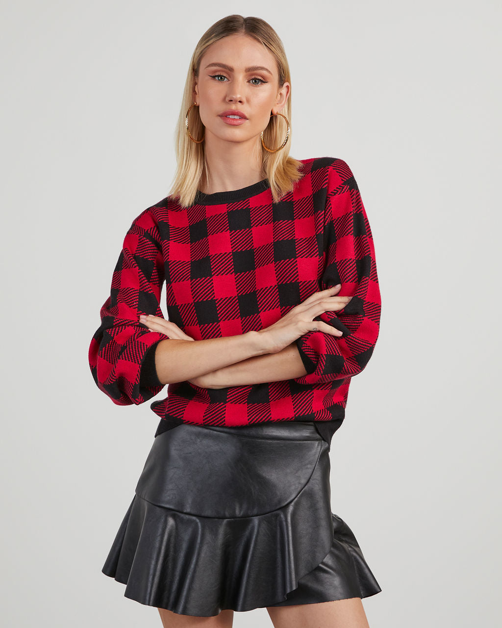 Plaid deals pullover sweater