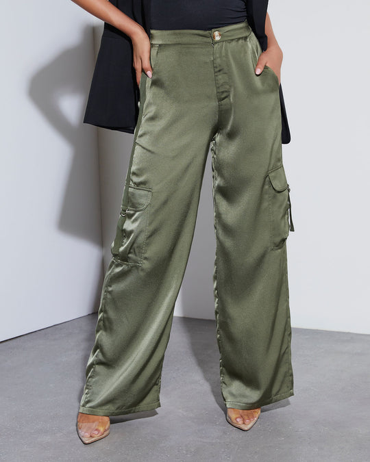 Never Impossible Satin Cargo Pants