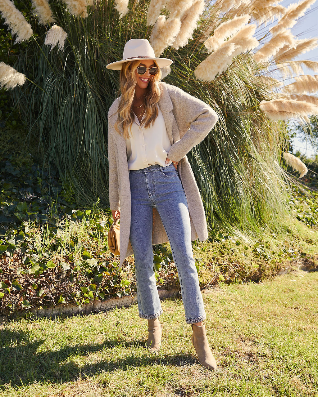Pre-Order Open Front Pocketed Duster Cardigan with Slits