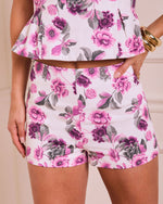 Whispering Wisteria Floral Mid Rise Shorts