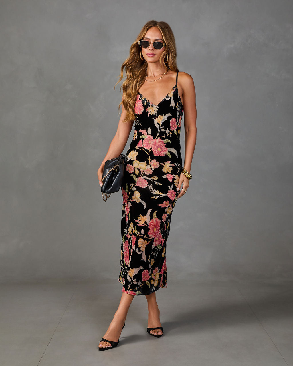 velvet v-neck floral cut out knotted midi dress Villa Garden Slip in Black Slip it on and Size:S Harley Quinn Blue Disposable Plastic Gown