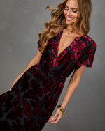 Kiana Floral Velvet Maxi Dress