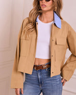 Solyn Contrast Collar Utility Jacket