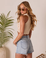 Isobel Mock Neck Crochet Tank