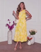 Toren Floral One Shoulder Maxi Dress