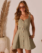 Olive % Nida Waist Belt Mini Dress-1