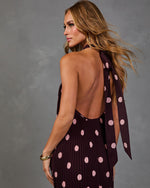 Charm School Polka Dot Halter Neck Maxi Dress