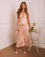 Spiced Honey Lace Trim Bust Tie Top