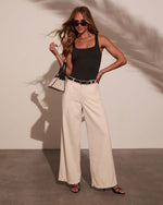 Leema Stretch Wide Leg Twill Pants