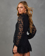 Alissa Lace Mock Neck Mini Dress