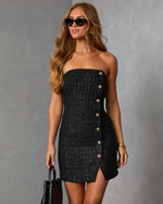 Glam Vibes Metallic Tweed Mini Dress