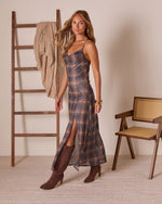 Moon Burn Plaid Maxi Dress