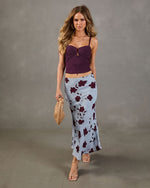 Sunset Roses Floral Maxi Skirt