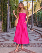 Caspian Strapless Striped Maxi Dress