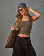 Early Start Seamless Ribbed Lace Trim Tank Top