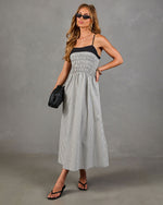 Merinah Gingham Print Midi Dress