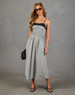 Merinah Gingham Print Midi Dress