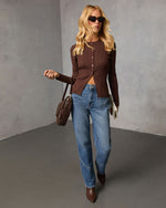 St. James Ribbed Buttoned Top