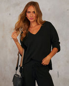 Black % Something About It Pullover Sweater-1