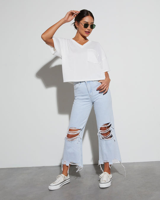 Alley Distressed Crop Kick Flare Jeans