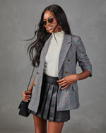 Whitmore Plaid Double Breasted Blazer