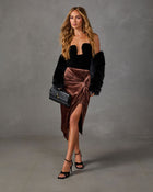 Like Wow Twisted Velvet Midi Skirt