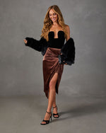 Like Wow Twisted Velvet Midi Skirt