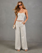 Leyah Linen Blend Polka Dot Top