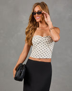 Leyah Linen Blend Polka Dot Top